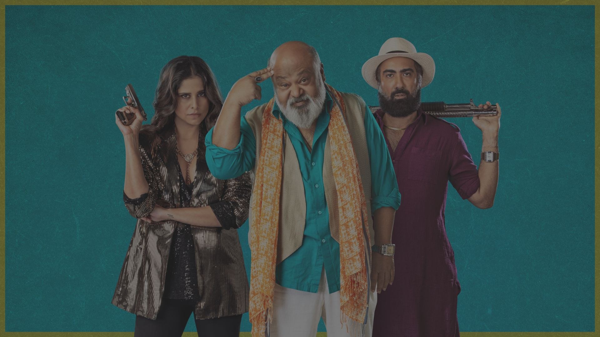 The Bindiya ke Bahubali cast, posed against a teal backdrop